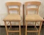 2 VINTAGE ASH WOOD BARSTOOLS