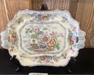 TABBED ANTIQUE ASHWORTH BROS PLATTER 1800S 14"
