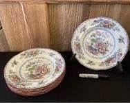 6 ANTIQUE ASHWORTH BROS 1800'S LARGE SOUP BOWLS
