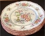 5 ANTIQUE ASHWORTH BROS 1800'S DESSERT PLATES 7"
