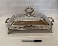 ROGERS SILVER CASSEROLE STAND W/ LID
