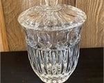 HEAVY LEADED GLASS CONTAINER W/ LID 10" TALL
