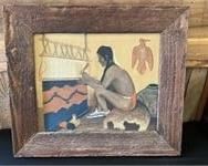 ANTIQUE SIGNED FRAMED CHALK OKLA. TERRITORY
