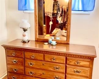Hunter's Run Kincaid solid wood dresser w/ mirror, dated 1946, "A La-Z-Boy Company"