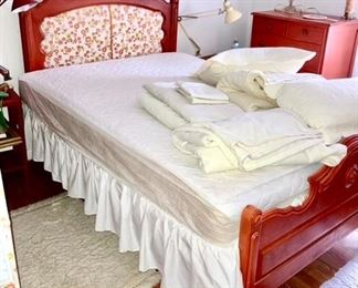 Full size bed including headboard, footboard, side boards, queen mattress is not included