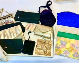 Vintage purses, hand bags, vintage gloves