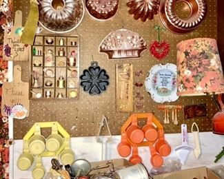 Misc. kitchen collectibles, utensils