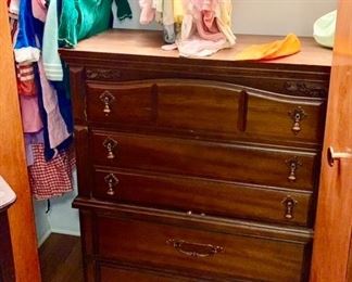 Vintage kids clothing, chest of drawers
