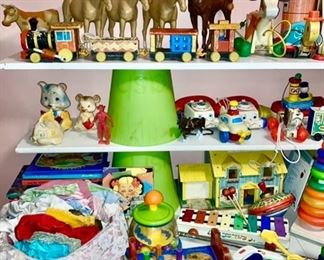Vintage toys, Fisher Price, etc.