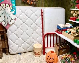 Full size mattress, Toddler bed, Misc. decor