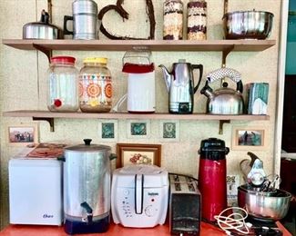 Vintage & modern kitchen appliances, etc.