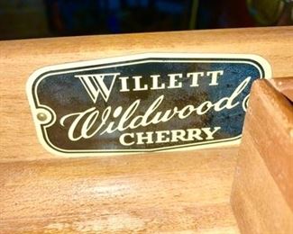 Willett Wildwood Cherry china cabinet/hutch label