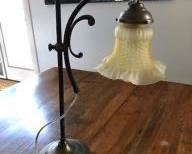 CLEARANCE !  $20.00 NOW, WAS $60.00..................Brass and Glass Lamp.  We found this lamp at an antiques market in Padova in the early 1990’s. 