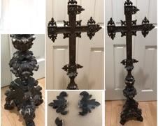 Close up: Crucifix with Dragon-Feet Pedestal.  