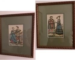CLEARANCE !  $10.00 NOW, WAS $30.00..............Pair of Prints, circa 1920’s Belonged to Grazia’s maternal grandparents. We replaced the original frames.
Framed prints are 10”L x 11.5”H