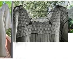 REDUCED!  $30.00 NOW, WAS $50.00..................Long sleeve gown, #6
Originally a silk ribbon run around  top of gown and around the shoulders holding the two shoulder straps together. A new ribbon could be easily put back in place.
