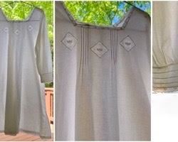 REDUCED!  $25.00 NOW, WAS $40.00......................Long sleeve gown, #11
This kind of hand embroidery is called “Sfilato Siciliano”
