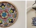 $16.00....................24K Gold and Enamel Plate from Cearco, Spain 7” diameter 