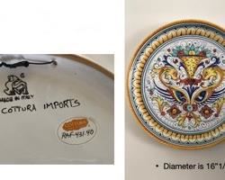 $24.00................Ceramic Plate from Italy, 16 1/4” diameter