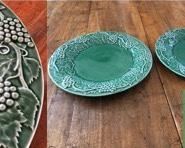 CLEARANCE !  $10.00 NOW, WAS $28.00.......................2 Ceramic Platters from Portugal, 14” diameter 