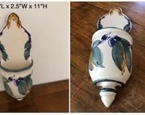 $8.00..................Small Hand-Painted Ceramic Wall Pocket, United States, circa 1998