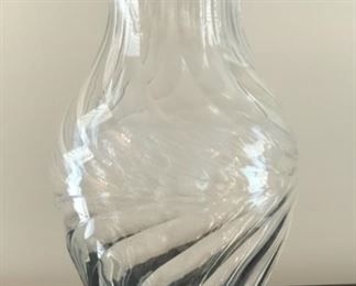 $40.00..................Hand-Made Crystal Vase Treviso, Italy, circa 1982 Mac circumference is7.5”, top opening is 4”, height is 14”