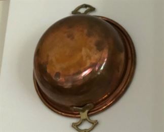 $30.00 Copper Pot with Brass Handles Diameter is 10.5” including handles