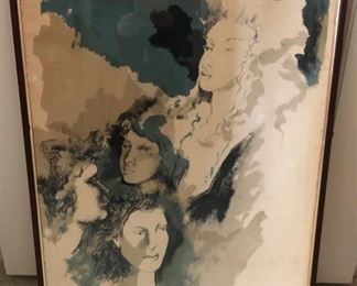 CLEARANCE !  $75.00 NOW, WAS $200.00......................Portraits of a Woman By Franco Murer, 1980 Lithography by Franco Murer, an Italian sculptor and painter
Was a gift from Grazia’s parents
20.5”L x 28”H
52/59