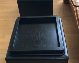 $16.00 Each.................Synthetic Leather Storage Ottomans 18”L x 18”W x 17.5”H
Reversible top, can be used as side/coffee table 