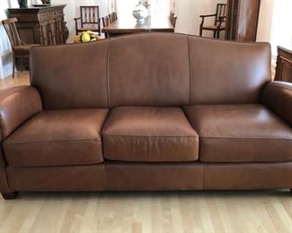 $600.00...............Leather Sofa Purchased at Drury’s 
88”L x 37”W x 35”H