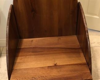 HALF OFF!  $25.00 NOW, WAS $50.00...............Walnut Chair.  This chair was part of Grazia and Piero’s master bedroom, which was custom made in Italy in 1982
The seating is low (11”) and this chair would be more comfortable with a thick cushion like it had originally
Chair: 23”L x 23”W x X32”H