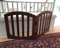 $25.00....................Free Standing Wood Pet Gate 24”H; each panel is 24”L
Made of solid pine, foldable, easy to move or store
Works well with small dogs, not safe for kids
