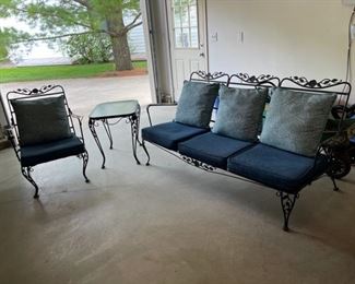 HALF OFF!  $100.00 NOW, WAS $200.00....................3 Piece Iron/Metal Patio Set, Sofa, Chair and Table 