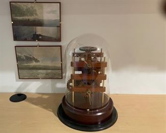 REDUCED!  $60.00 NOW, WAS $80.00.....................“A Father’s Clock” By Bob Meyer.    We purchased this time piece at a silent auction in Rochester MN in the early 2000s, Max circumference is 11”, total height is 15”
The clock needs to be plugged in to work. The cord is quite short, which makes it difficult to find a good place for this piece, but could probably be extended
The mechanism works but clock needs to be calibrated