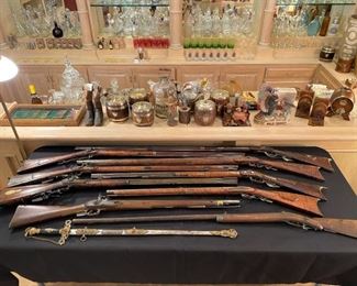 Large collection (27) of 19th Century Kentucky & English percussion rifles