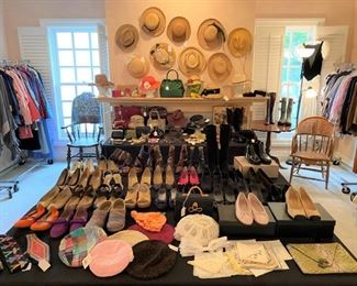 Designer shoes, handbags, hats - Huge room of men’s and women’s clothing