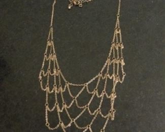 Costume Jewelry Metallic Layered Chain Necklace