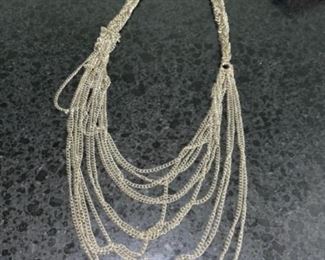 Costume Jewelry Layered Chain Necklace 