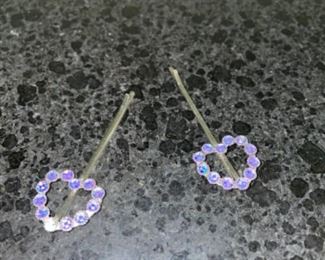 Purple Heart Shape Hair Pins