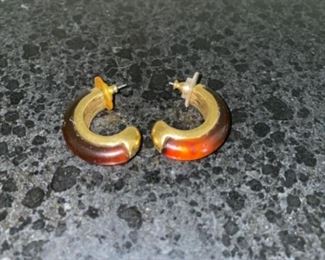 Costume Jewelry Orange Hoop Earing