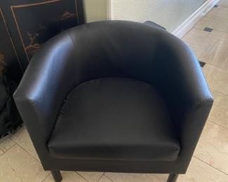  Black Leather Armchair