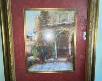 Stone Home Patio Framed Painting