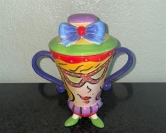 Hand Painted Ceramic Vase Creamer Sugar Lady