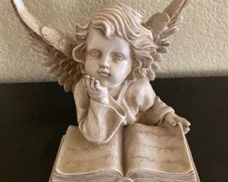 Angel Reading Book Statue