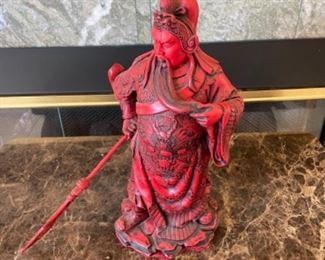 Red Chinese General Statue