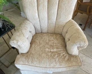 White Sofa Chair w/ Vine Design
