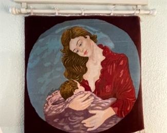 Mother and Child Cloth Wall Art