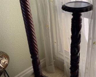Tall Wood Candle Holder pair