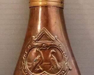 Lead Ball Bullets, Believed To Be .36 Cal, Uncounted, And Metal Powder Flask