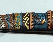 Lock Back Knife With Totem Pole Design, 3.75" Blade